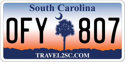 SC license plate OFY807
