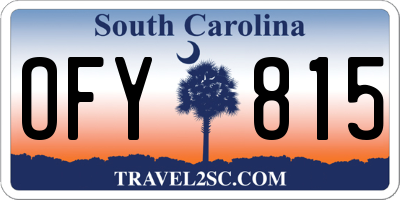 SC license plate OFY815