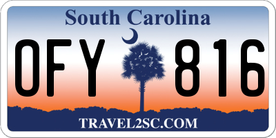 SC license plate OFY816