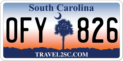 SC license plate OFY826