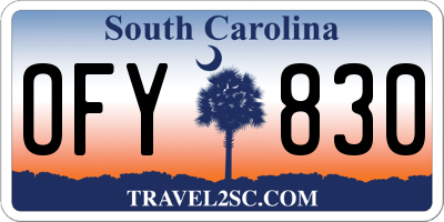 SC license plate OFY830