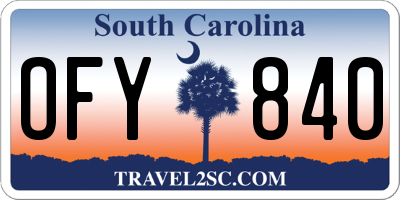 SC license plate OFY840