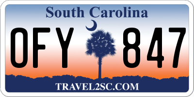 SC license plate OFY847