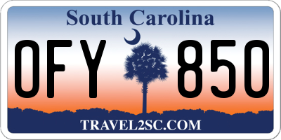 SC license plate OFY850