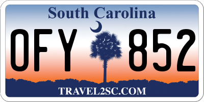 SC license plate OFY852