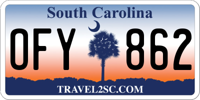 SC license plate OFY862