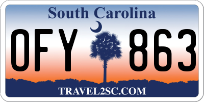 SC license plate OFY863