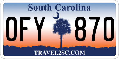 SC license plate OFY870