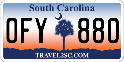 SC license plate OFY880