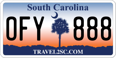 SC license plate OFY888