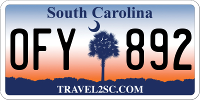 SC license plate OFY892