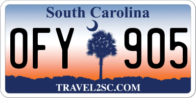 SC license plate OFY905