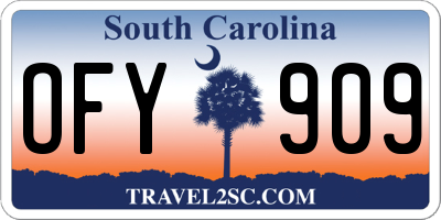 SC license plate OFY909