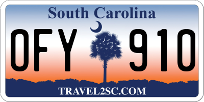 SC license plate OFY910