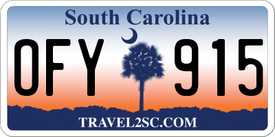 SC license plate OFY915