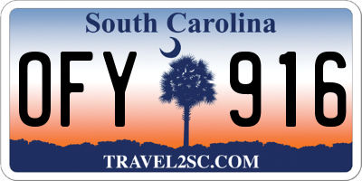 SC license plate OFY916