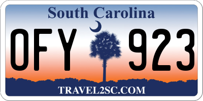 SC license plate OFY923