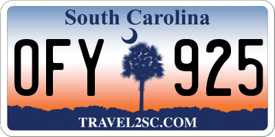 SC license plate OFY925
