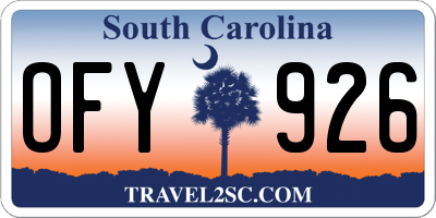 SC license plate OFY926