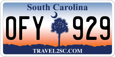 SC license plate OFY929