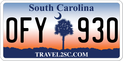 SC license plate OFY930