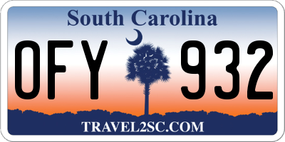 SC license plate OFY932