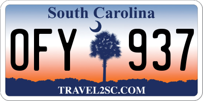 SC license plate OFY937