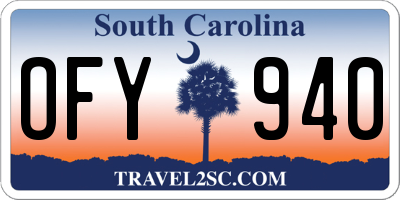 SC license plate OFY940