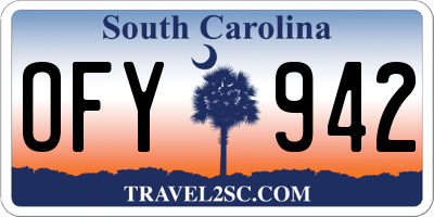 SC license plate OFY942