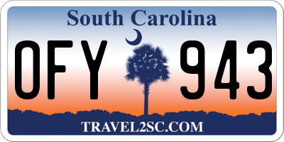 SC license plate OFY943