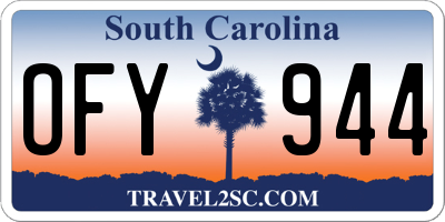 SC license plate OFY944