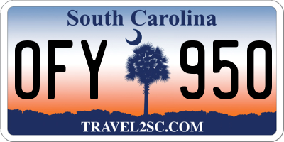 SC license plate OFY950