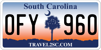 SC license plate OFY960