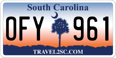 SC license plate OFY961
