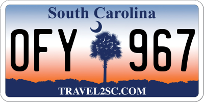 SC license plate OFY967