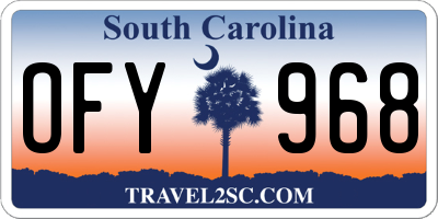 SC license plate OFY968