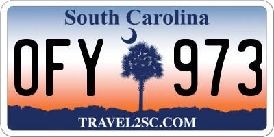 SC license plate OFY973