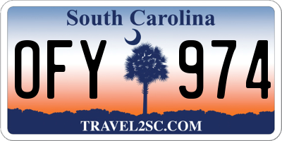 SC license plate OFY974