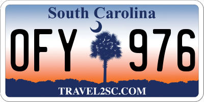 SC license plate OFY976