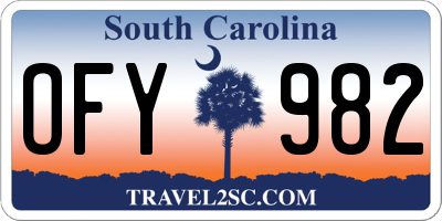 SC license plate OFY982