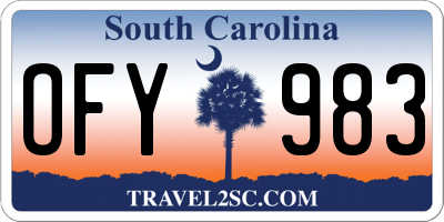 SC license plate OFY983