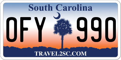 SC license plate OFY990