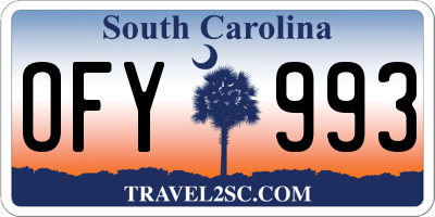 SC license plate OFY993