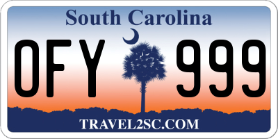 SC license plate OFY999