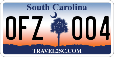 SC license plate OFZ004