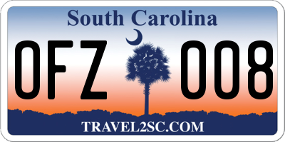 SC license plate OFZ008