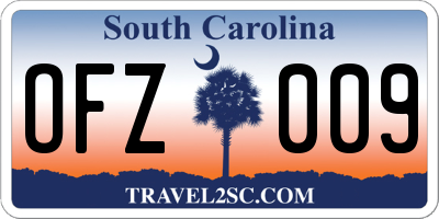 SC license plate OFZ009