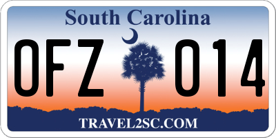 SC license plate OFZ014