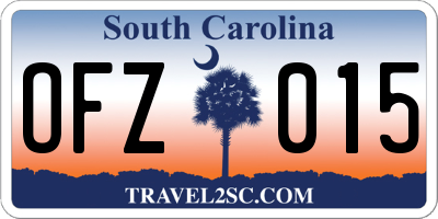 SC license plate OFZ015