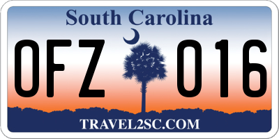 SC license plate OFZ016